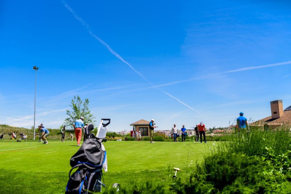 Players on the tee at Centro Nacional with the Madrid skyline behind: how to qualify a golf trip enquiry before you price it